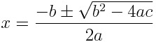 2次方程式の解の公式